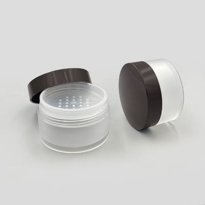 جعبه پودر شفاف گرد و گشاده 15g ظرف پودر فشرده با پوشش باز